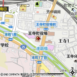 奈良県北葛城郡王寺町周辺の地図