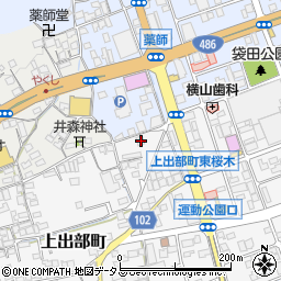 岡山県井原市上出部町386周辺の地図