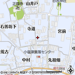 愛知県田原市小塩津町周辺の地図