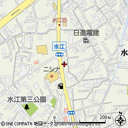 水島信用金庫西阿知支店周辺の地図