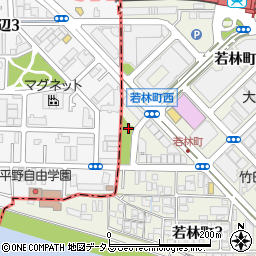 若林第２公園トイレ周辺の地図