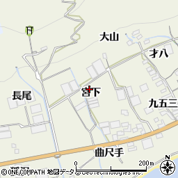 愛知県田原市越戸町宮下周辺の地図