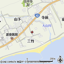 愛知県田原市越戸町三竹周辺の地図