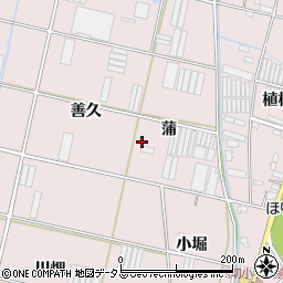 愛知県田原市堀切町蒲周辺の地図