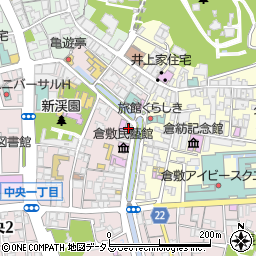 倉敷館周辺の地図
