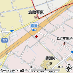 ローソン倉敷西田店周辺の地図