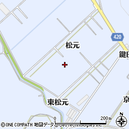 愛知県田原市和地町松元周辺の地図