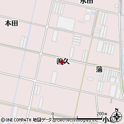 愛知県田原市堀切町善久周辺の地図