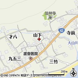 愛知県田原市越戸町山下周辺の地図