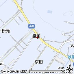 愛知県田原市和地町鍵田周辺の地図