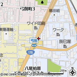 カーコンビニ倶楽部（株）オートプレジャー八尾店周辺の地図