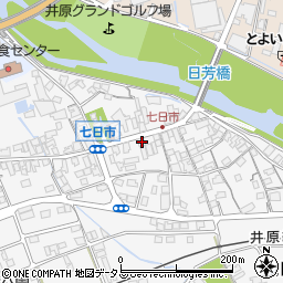 岡山県井原市七日市町627周辺の地図