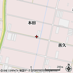 愛知県田原市堀切町北田周辺の地図