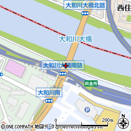 大和川大橋南詰周辺の地図