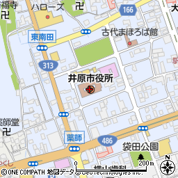 岡山県井原市周辺の地図