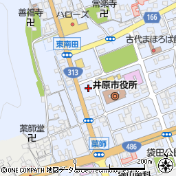 井原市立田中美術館駐車場周辺の地図