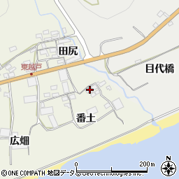 愛知県田原市越戸町番土周辺の地図