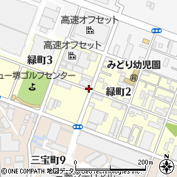 大阪府堺市堺区緑町周辺の地図