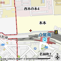 大阪府八尾市木本周辺の地図
