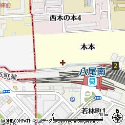 大阪府八尾市木本周辺の地図