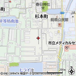 奈良県天理市杉本町周辺の地図