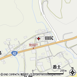 愛知県田原市越戸町田尻周辺の地図