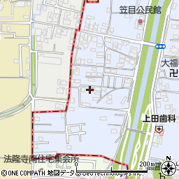 奈良県生駒郡安堵町笠目周辺の地図