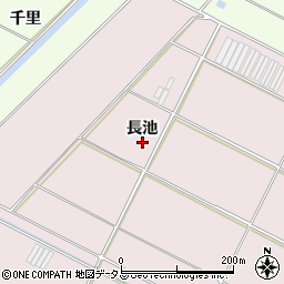 愛知県田原市伊良湖町（長池）周辺の地図