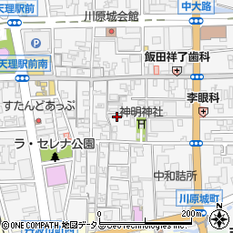 奈良県天理市川原城町周辺の地図