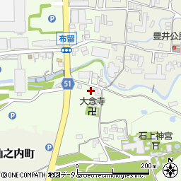 奈良県天理市布留町446周辺の地図