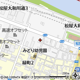 ファミリーマート松屋大和川通店周辺の地図