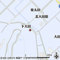 愛知県田原市和地町下大田周辺の地図