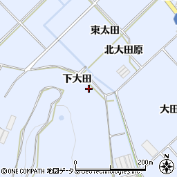 愛知県田原市和地町（下大田）周辺の地図