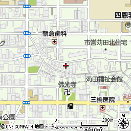 大阪府大阪市住吉区苅田6丁目13周辺の地図