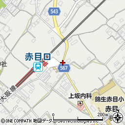 赤目口駅前周辺の地図
