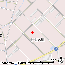 愛知県田原市堀切町（十七人組）周辺の地図