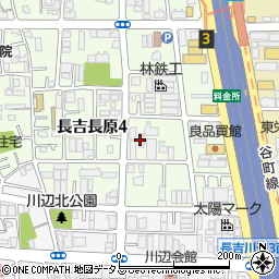 鍵屋カギ丸長吉長原店周辺の地図