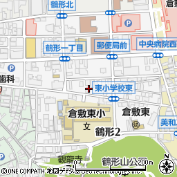 岡山県倉敷市鶴形周辺の地図