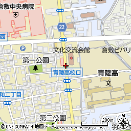 倉敷市文化交流会館前駐車場【平日18時以降のみ】周辺の地図