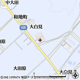 愛知県田原市和地町大白見周辺の地図