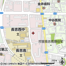 長吉西中学前公園周辺の地図