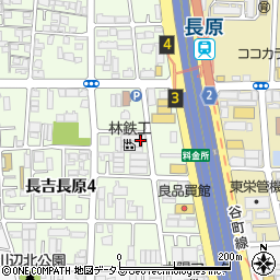 炭火焼肉 鶴兆 長吉本店周辺の地図
