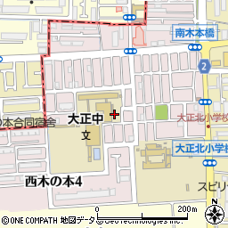 大阪府八尾市西木の本周辺の地図