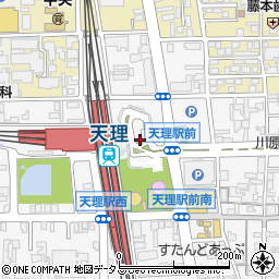 天理駅前広場周辺の地図
