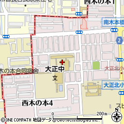 八尾市立大正中学校周辺の地図