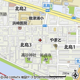 大阪府大阪市住之江区北島周辺の地図