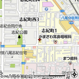 ココカラファイン志紀西店周辺の地図