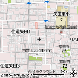 住道矢田テラス周辺の地図