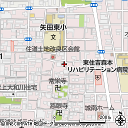 大阪府大阪市東住吉区住道矢田周辺の地図