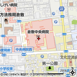 倉敷中央病院周辺の地図
